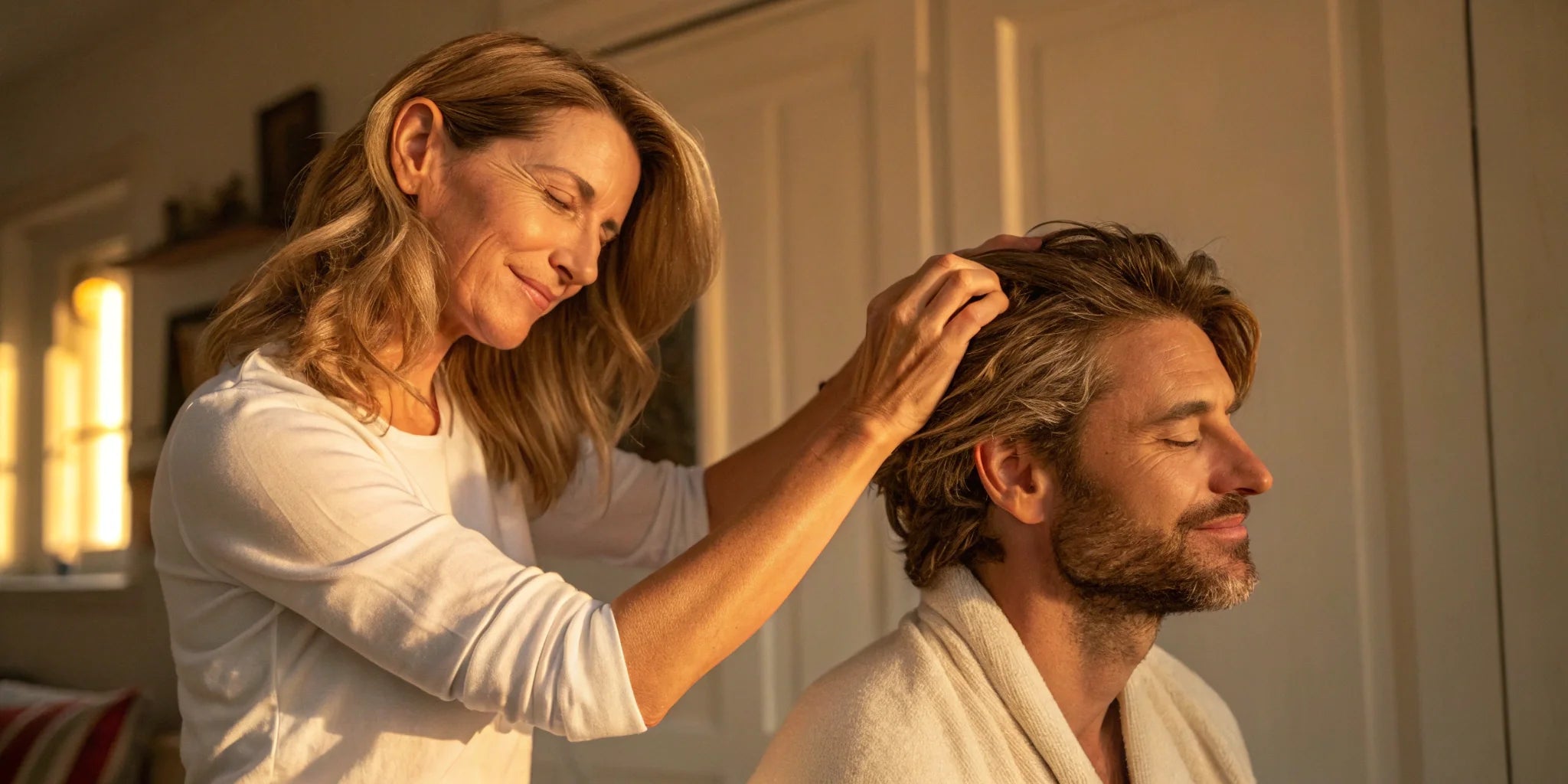 Hair oil being applied to scalp